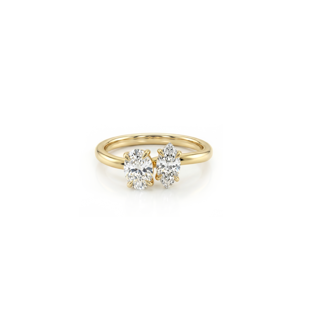 Lia Fáil Unity oval-cut and marquise-cut Toi et Moi diamond ring